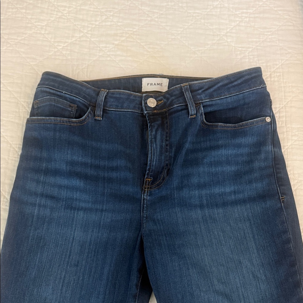 Frame Denim Women's Indigo Lacroix, mini boot Jeans